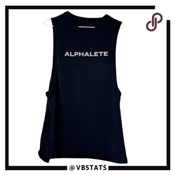 Alphalete Men's Sleeveless Performance Core Cut Off Tank Top Black Size Small - Picture 1 of 5